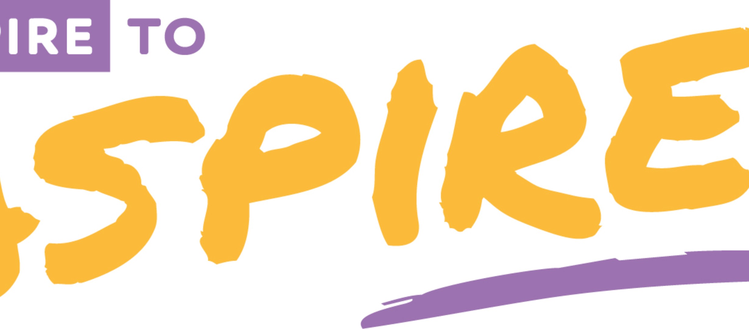 Inspire to Aspire logo in purple and yellow on a white background