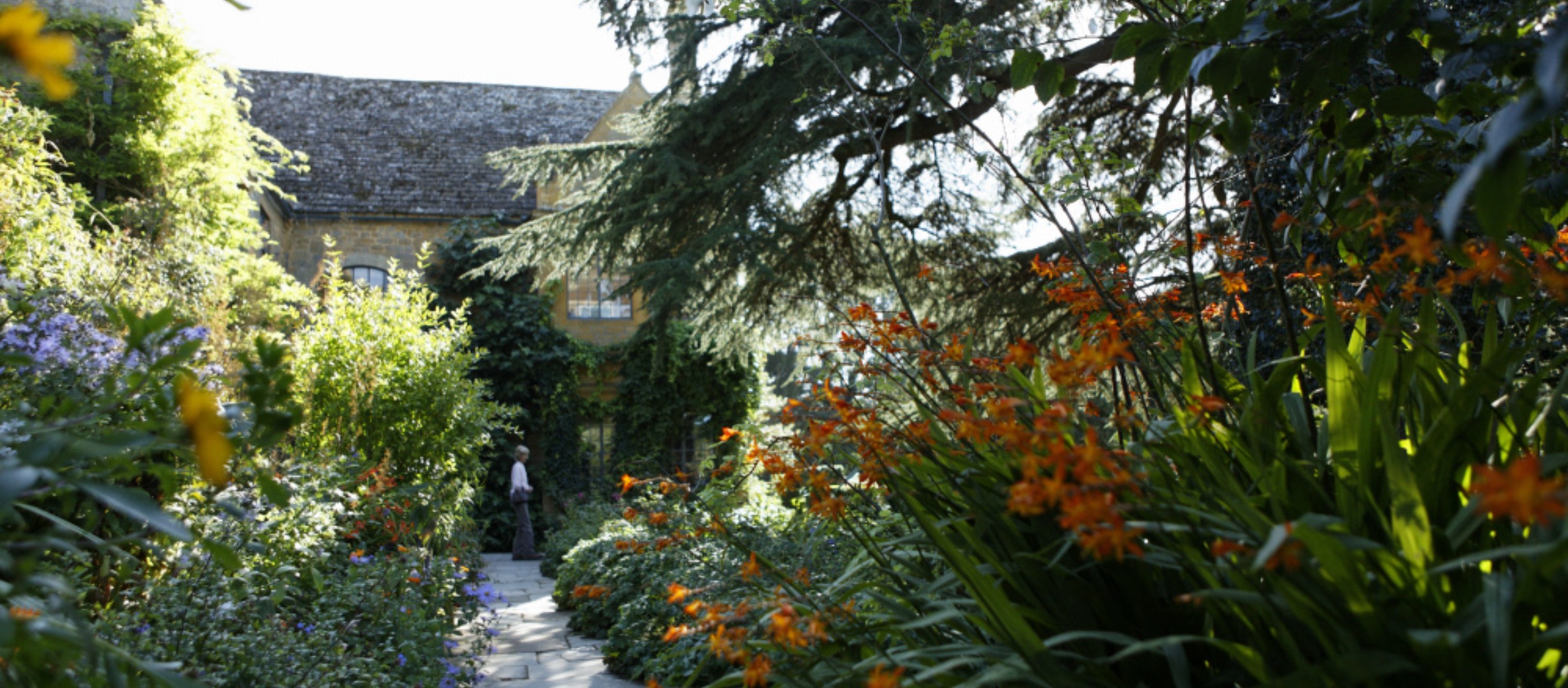 The view to the house from the accessible pathway in the Old Garden