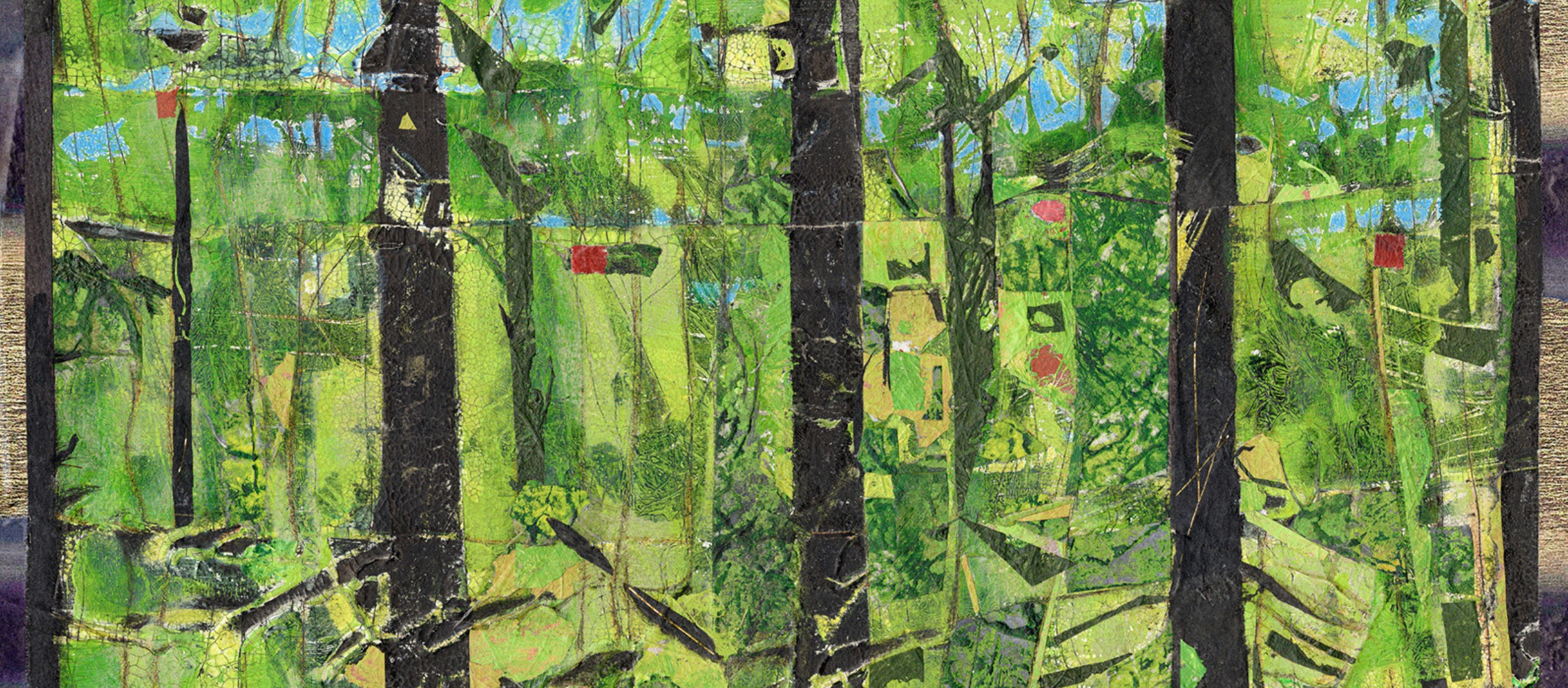 Mutimedia artwork of green trees