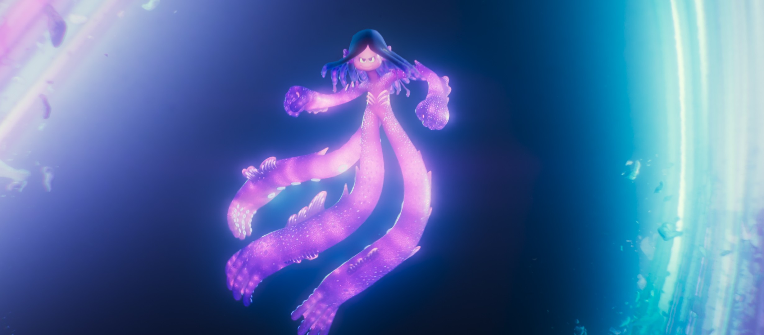 An animated purple kraken ready for a battle