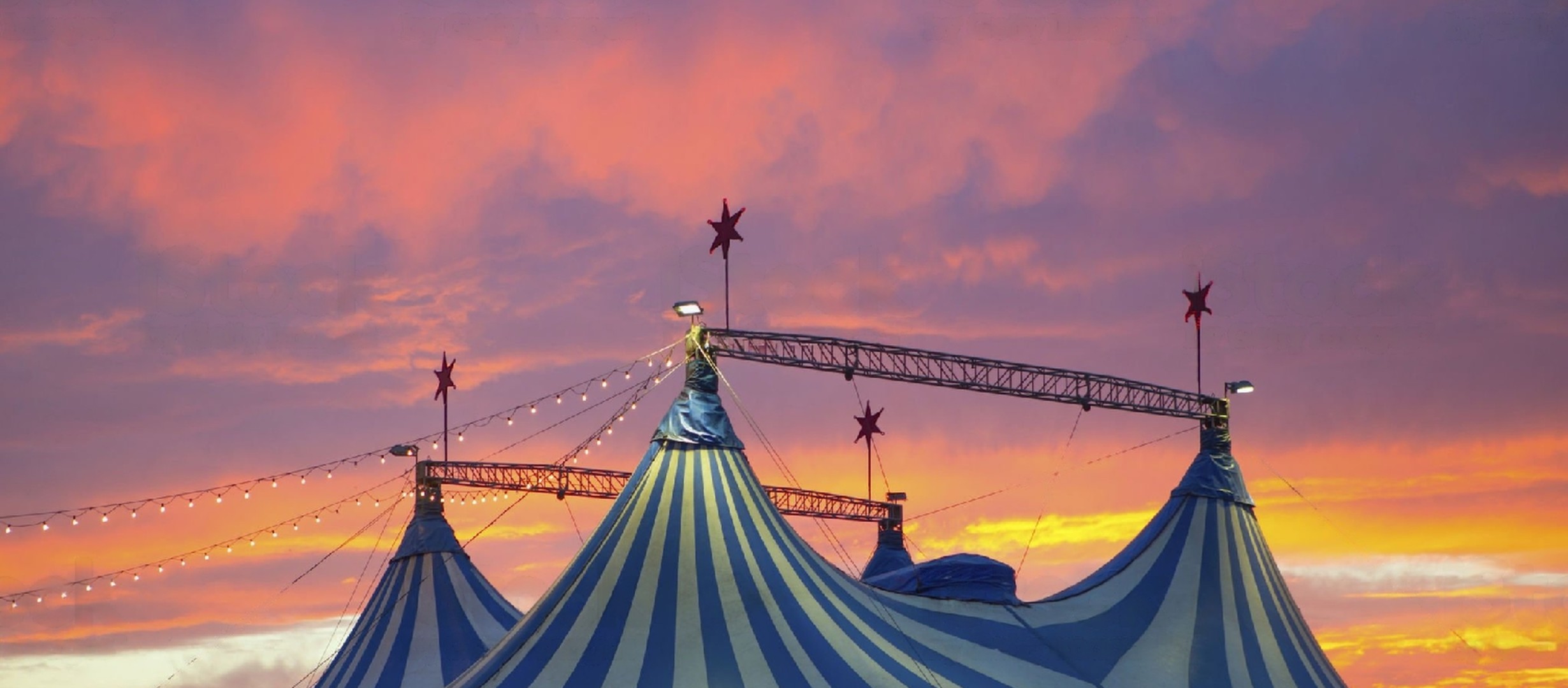 Circus tent in the sunset