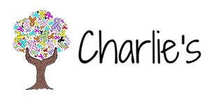 Charlies logo with clolourful tree image