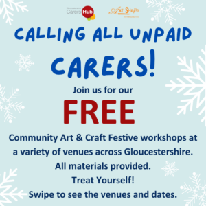 Poster for FREEworkshops for unpaid carers. Details listed below