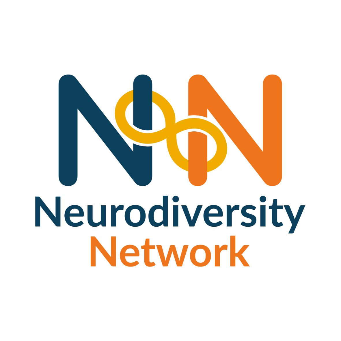logo is two letter Ns with a n infinity symbol linking them and Neurodiversity Network underneath