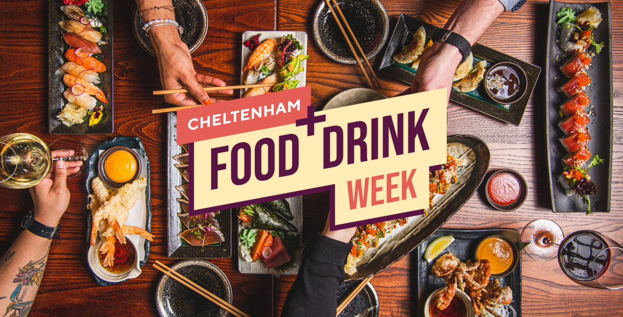 Cheltenham Food + Drink Week logo with food