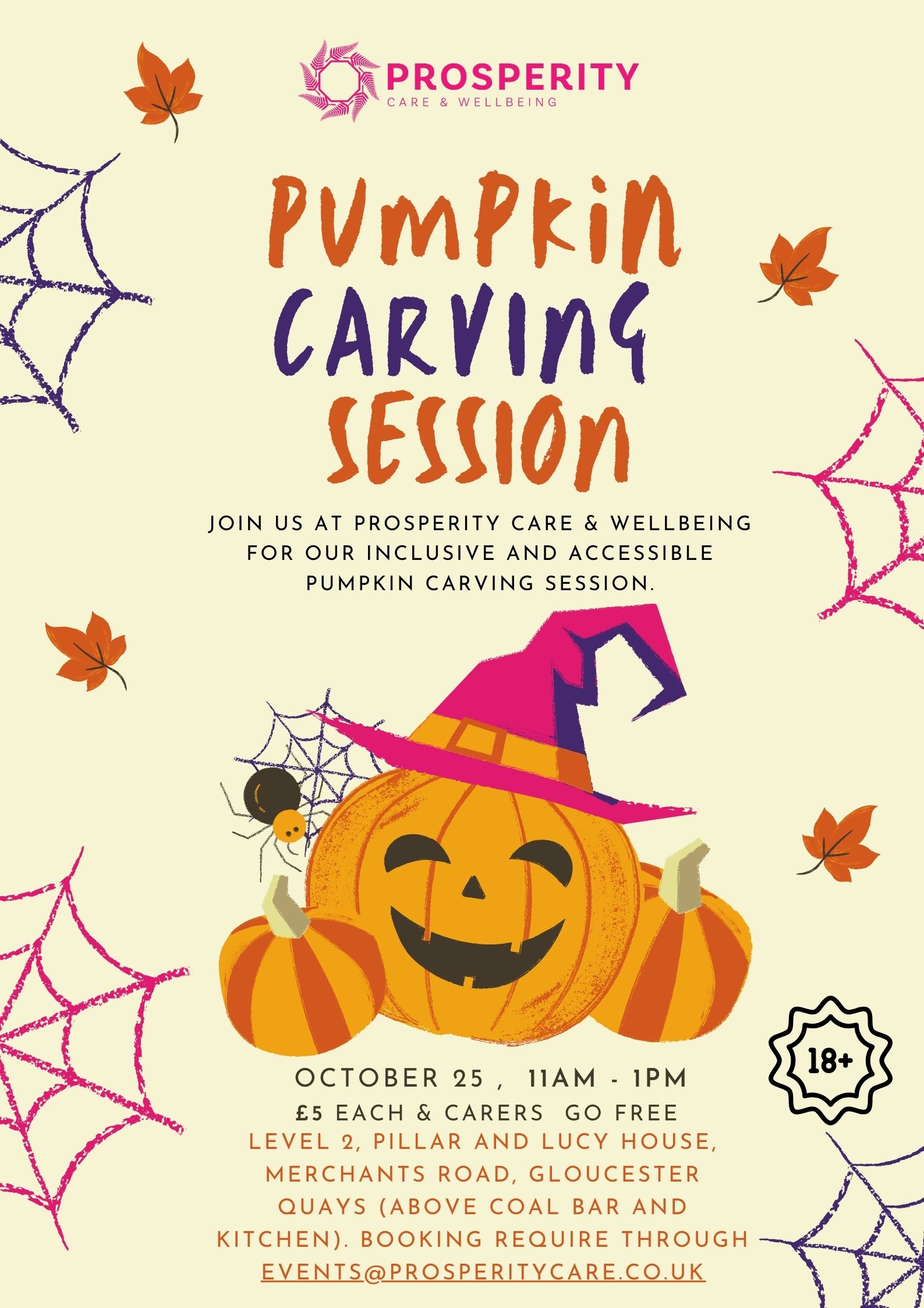 Pumpkin Carving session at Prosperity Care and Wellbeing Friday 25th October