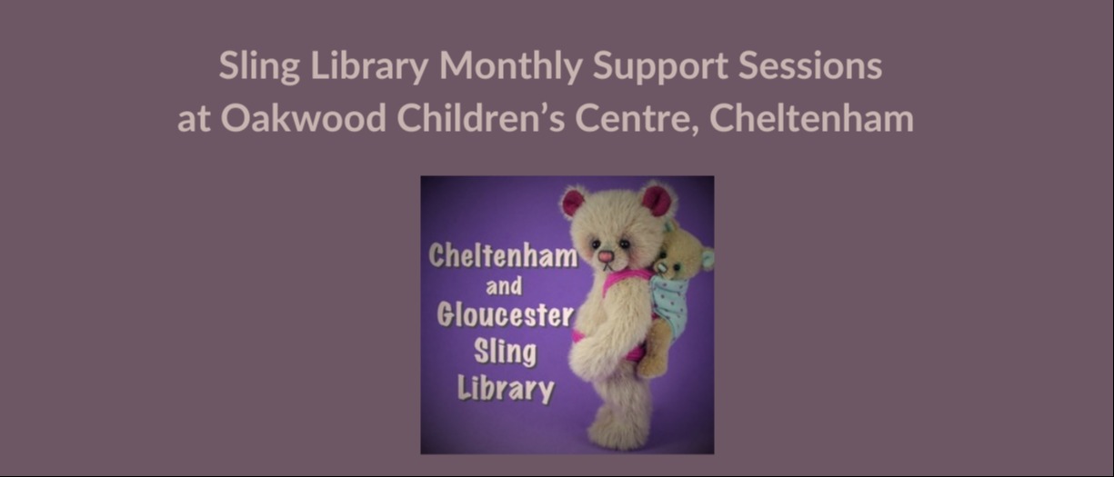 CGSL Logo banner text reads 'Sling Library Monthly Support Sessions at Oakwood Children's Centre, Cheltenham