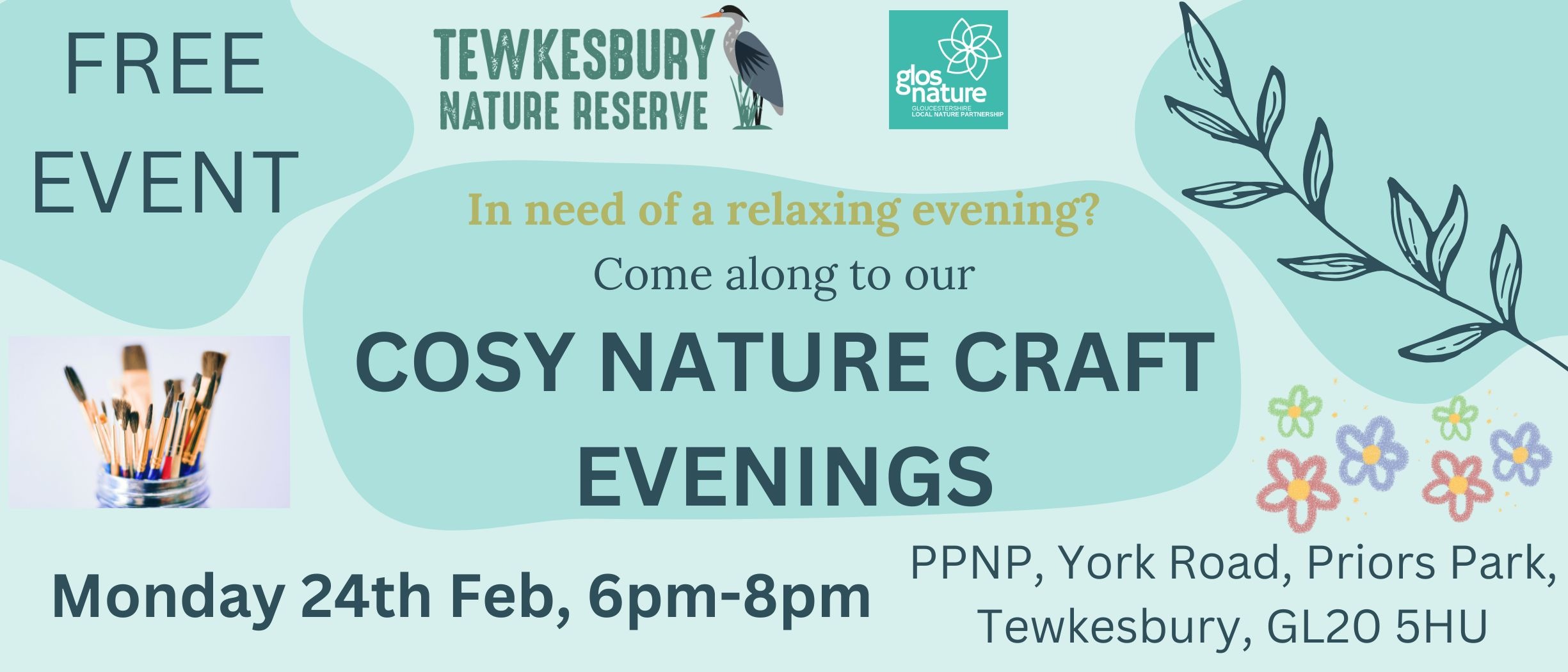 Information banner for craft evening